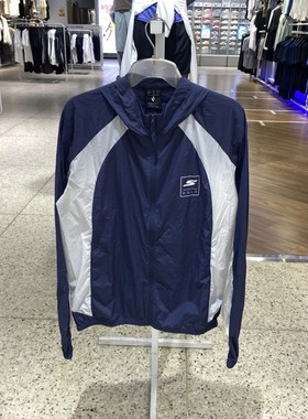 正品SKECHERS斯凯奇透气连帽男女运动梭织夹克外套皮肤衣P225U129