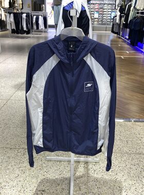 正品SKECHERS斯凯奇透气连帽男女运动梭织夹克外套皮肤衣P225U129