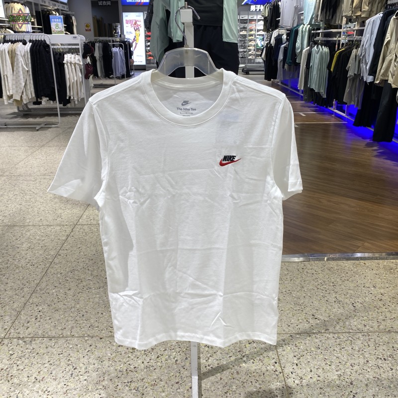 正品NIKE耐克简约LOGO透气圆领男运动休闲纯棉短袖T恤AR4999-686