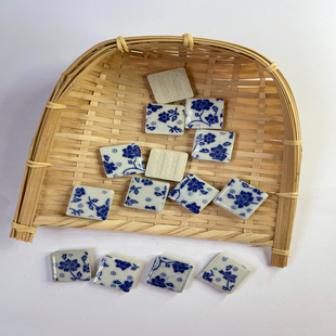 8元 青花瓷25MM陶瓷窑变 材料包 益智玩具拼图 一斤 马赛克手工DIY