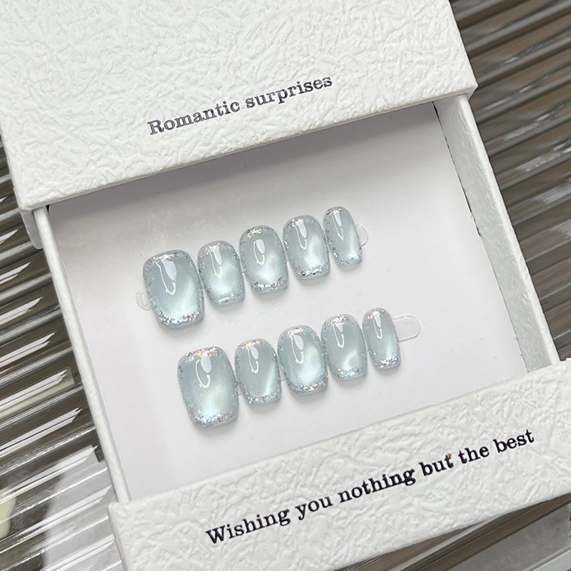 春夏新款冰透纹理感显白穿戴甲