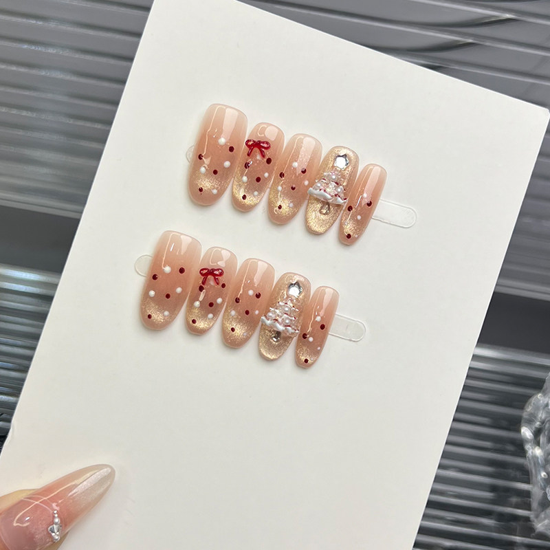 手工美甲穿戴甲圣诞树蝴蝶结水润猫眼温柔显白氛围感ins辣妹学生,彩妆/香水/美妆工具,穿戴甲/甲片,淘宝优惠券,粉丝福利购,淘宝优惠卷