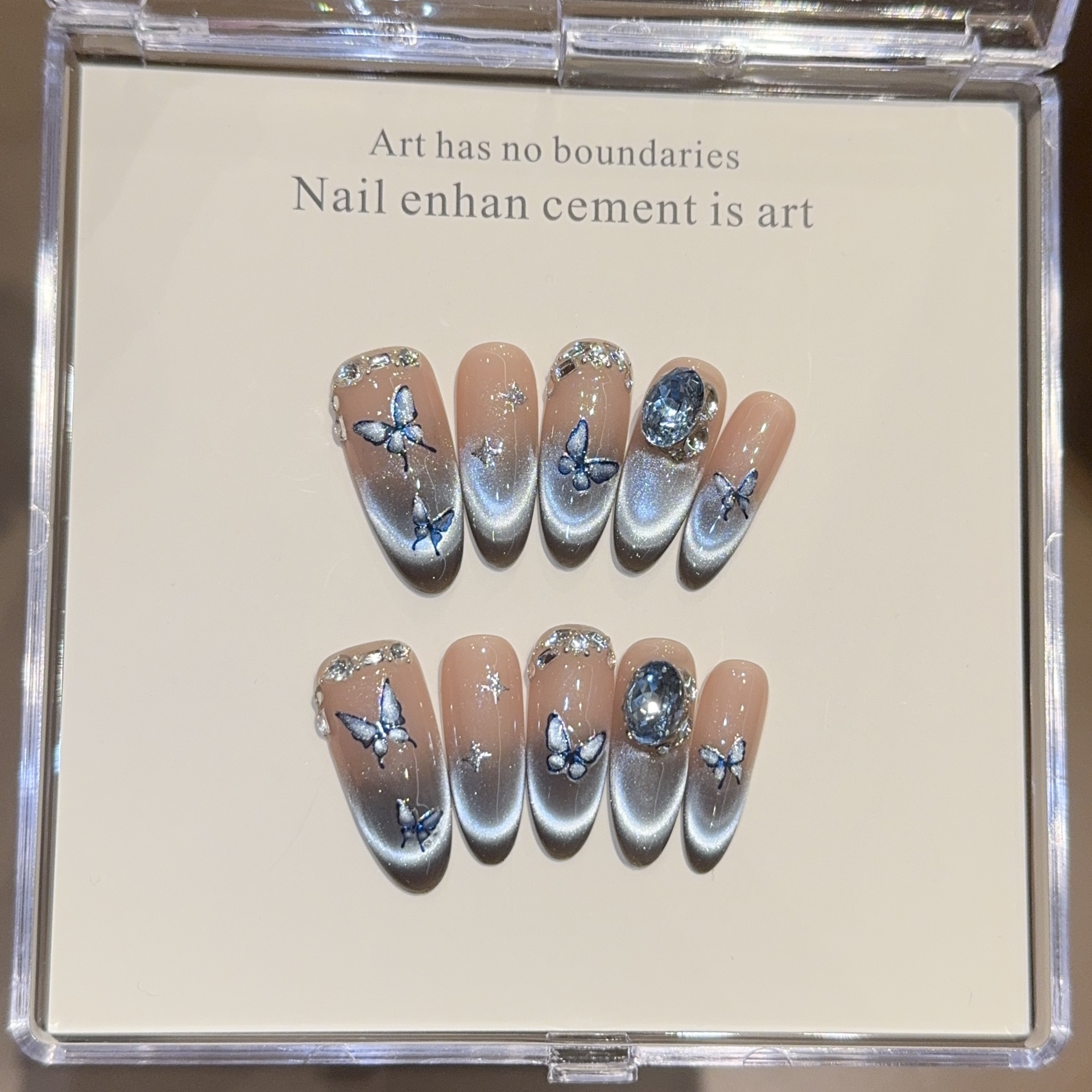 海棠k9钻猫眼手工美甲贴片