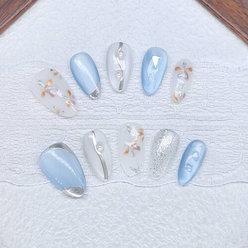 银线冰蓝春夏高级手工显白日系