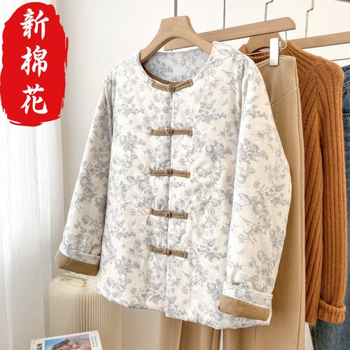纯棉花加厚保暖国风新款棉花袄