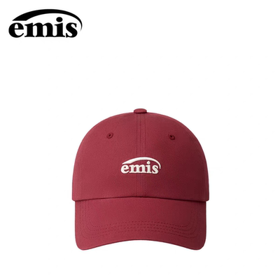 emis帽子女经典小标棒球帽男款红色2026新款大头围韩系软顶鸭舌帽