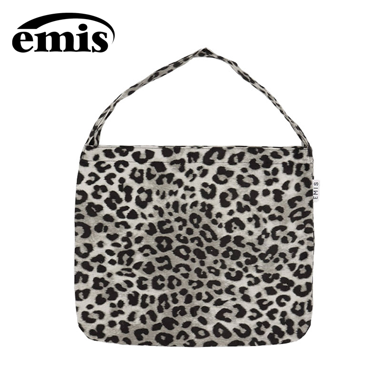 韩国emis帆布包大豹纹布袋韩素汐申世景宋慧乔同款大容量单肩包包
