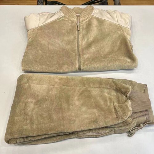 正品制式冬季绒衣绒裤套装男防寒拉链保暖绒衣土黄色毛衣裤