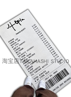 说唱歌手Travis Scott专辑收据地毯 Tyler, The Creator专辑小票