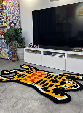 新款艺术家kaws x human made虎皮老虎限定地毯手工卧室客厅家用