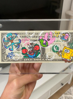 新纯手绘摆件伴手礼礼物生日增值钱币收藏潮流艺术亚克力书房软装