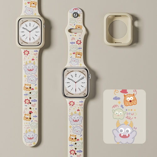 适用苹果S10手表iwatch9表带彩印