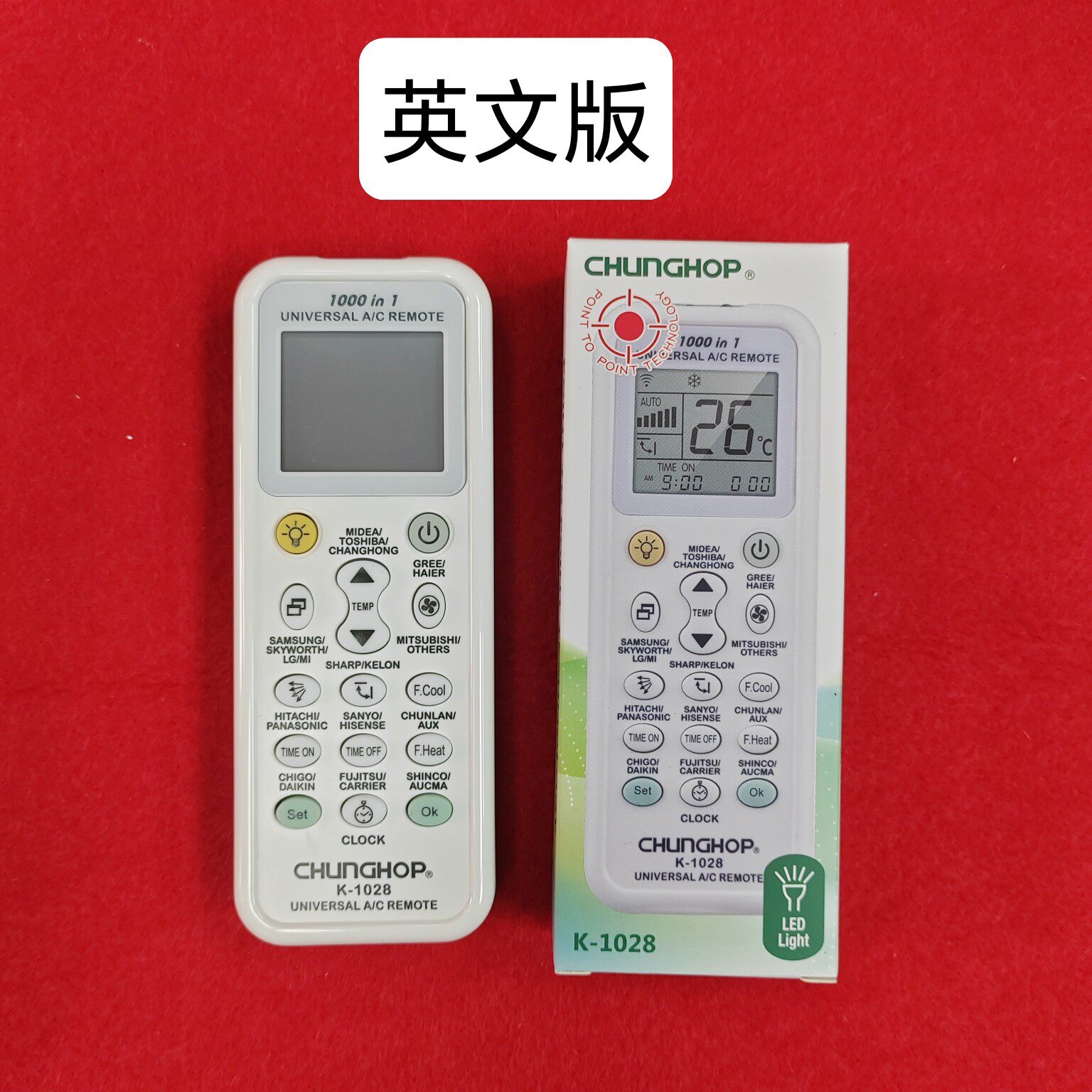原装CHUNGHOP众合 K-1028 空调万能遥控器 通用英文版