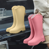 胶鞋 厚底雨鞋 时尚 简约高筒雨靴防水防滑水靴耐磨水鞋 女款 2026新款