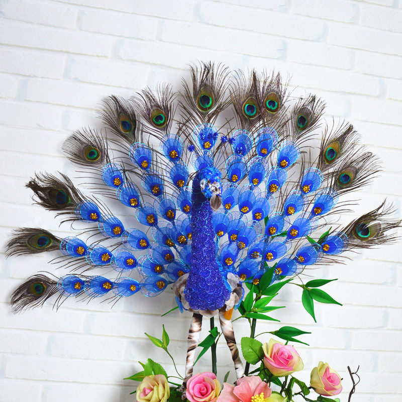 新品 丝网花孔雀材料包套餐diy丝袜花材料开屏孔雀制作材料包邮