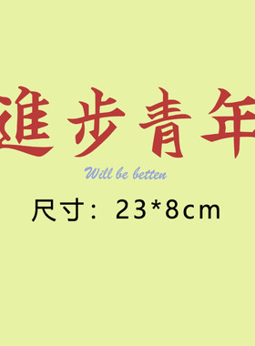 进步青年趣味文字热转印衣服烫画