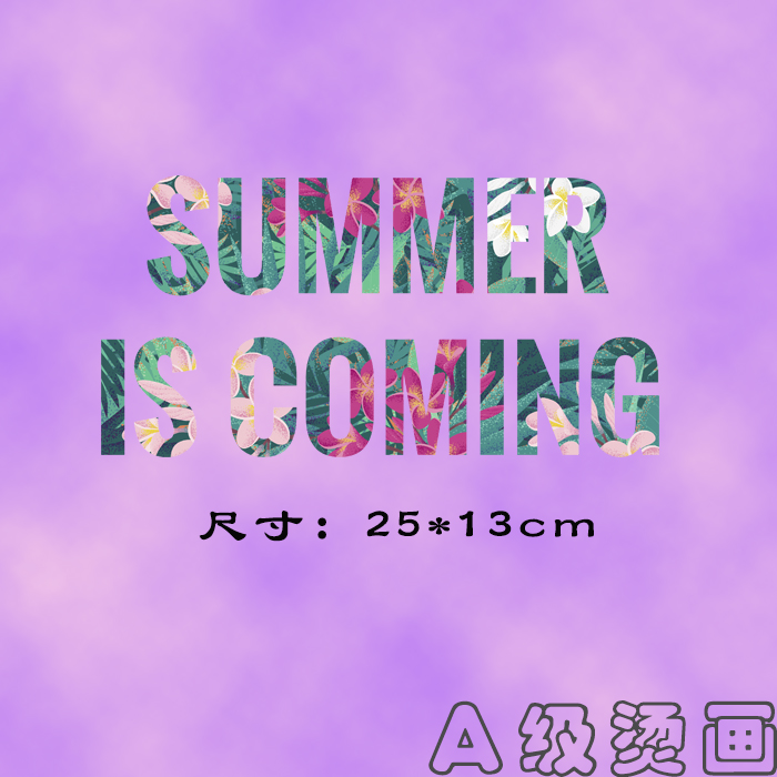 简约summer字母印花辅料烫画