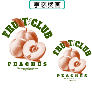 镂空网点字母水蜜桃图案热转印装饰胶印辅料高弹白墨胶印烫画贴