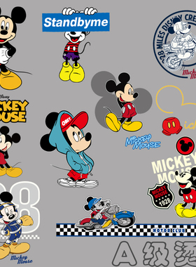 可爱卡通热转印米奇图案衣服贴米老鼠服装DIY装饰贴烫画胶印贴