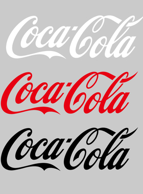 简约纯色字母可口可乐英文热转印衣服辅料装饰贴柯式过粉胶印烫画
