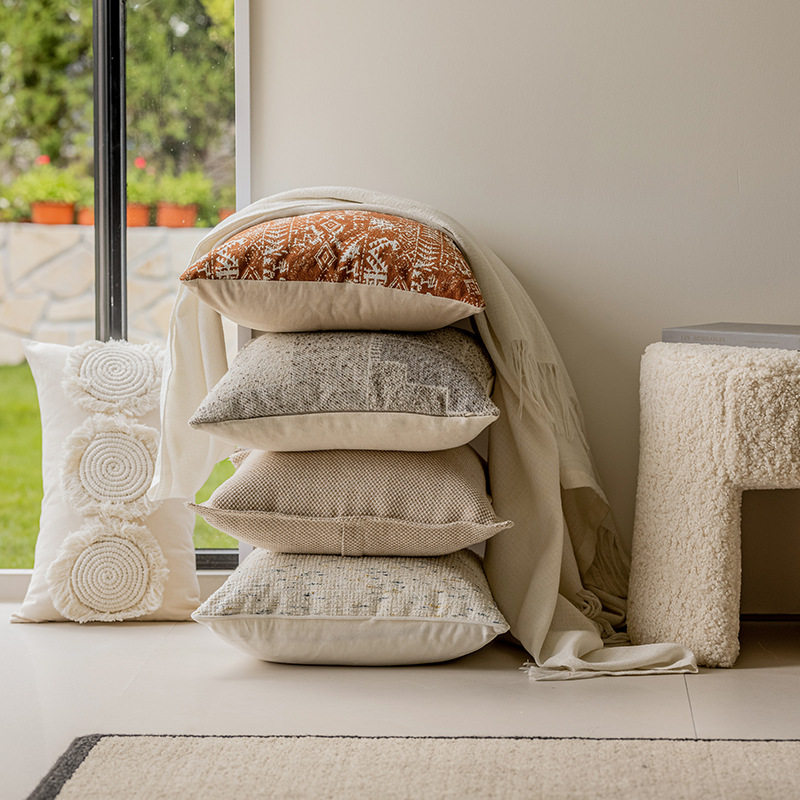 ins风抱枕客厅沙发靠垫卧室飘窗靠枕办公座椅腰枕轻奢提花抱枕套