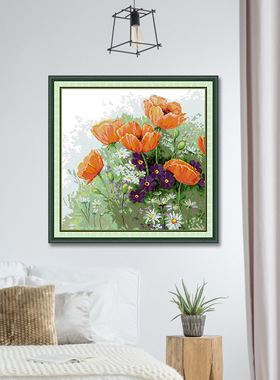 NKF新款 十字绣线绣风景系列 野花盛开 DIY刺绣 源头工厂材料批发