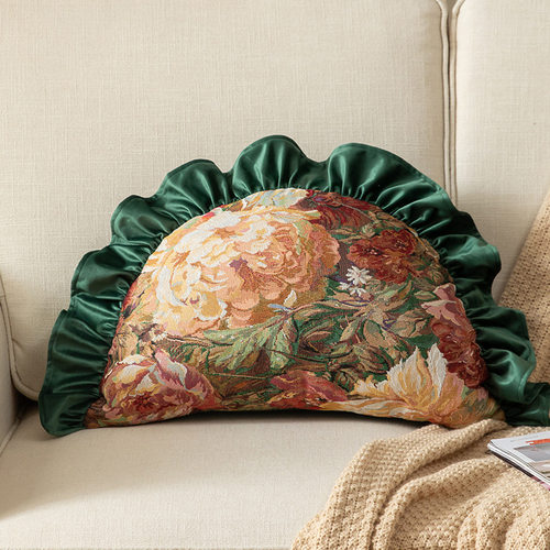 轻奢复古饺子抱枕创意花卉异形抱枕高级感客厅沙发靠枕大靠背床头