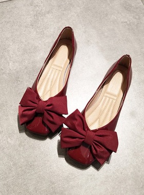 法式温柔平底晚晚鞋玛丽珍单鞋女2025新款秋季红色仙女风芭蕾舞鞋