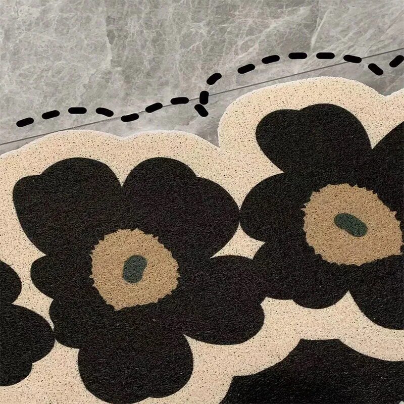 花朵入门户地垫pvc丝圈可裁剪网红进门垫子门口家用ins风室内脚垫