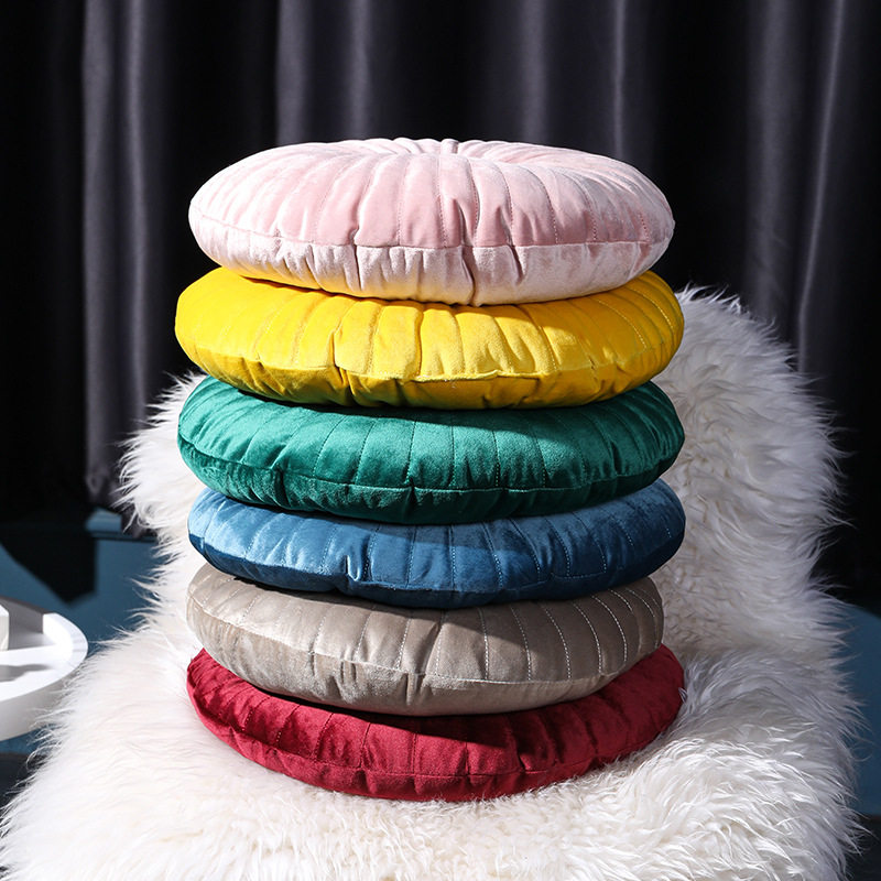 现代简约小南瓜圆枕靠枕办公室座椅靠背客厅沙发飘窗靠垫抱枕含芯