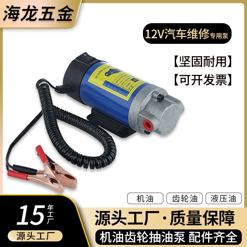 现货速发12V电动齿轮抽油泵 车载可携式自吸变速箱油加油泵