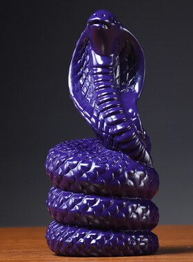 速发紫色十红生肖蛇摆件招财实木木刻家居办公装饰二雕工艺品