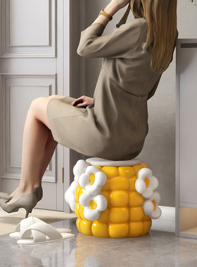 速发玉米换鞋凳子落地摆件童居厅品客饰沙发边几茶几儿家房装饰床