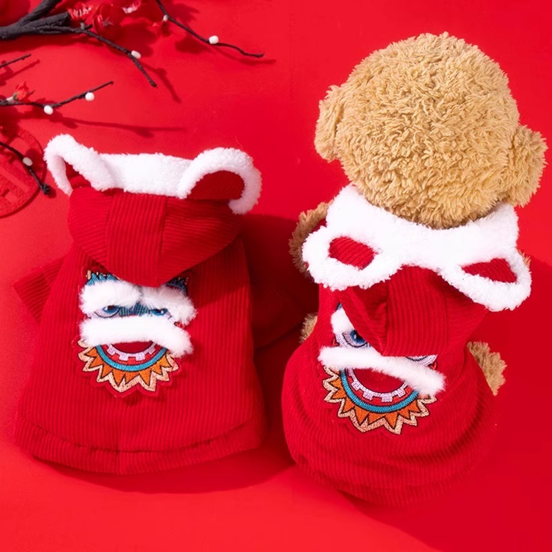 速发犬服冬天棉袄保暖泰迪比熊博美小年幼衣猫咪新型喜庆唐装