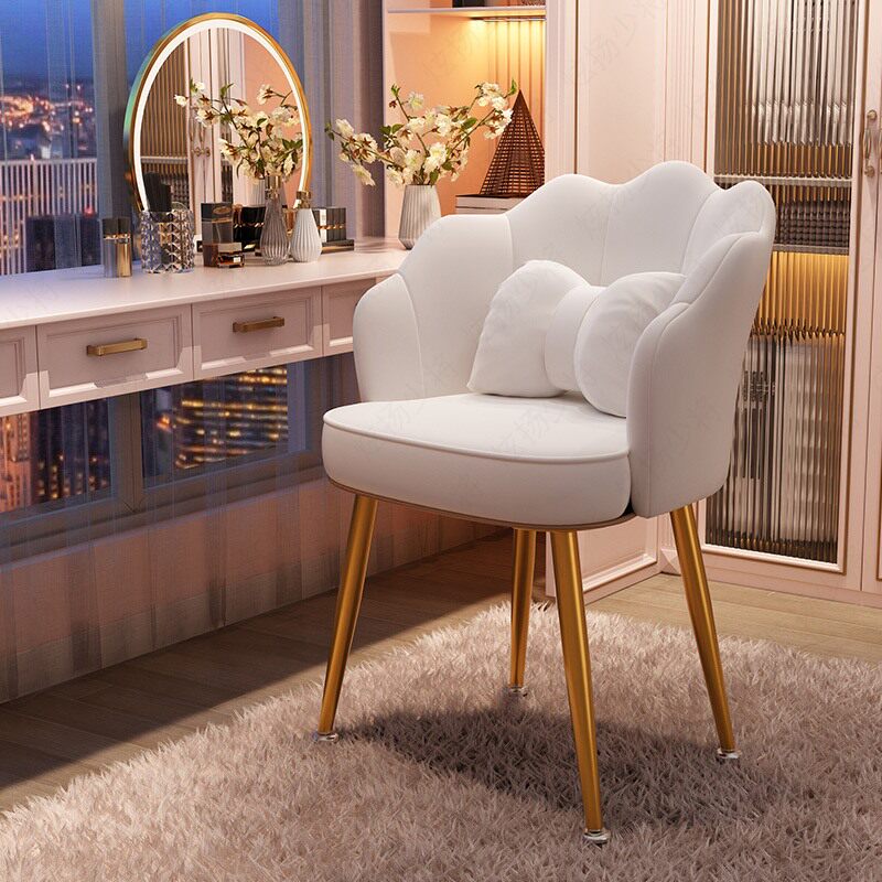 速发化妆椅子轻奢生卧台简约梳妆室凳子靠背美甲花瓣椅
