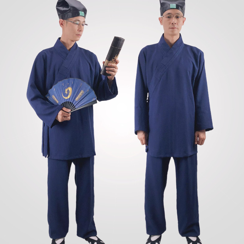 速发武袍领服斜襟三清道道士服装男春秋道当道士服道领禅服居士服