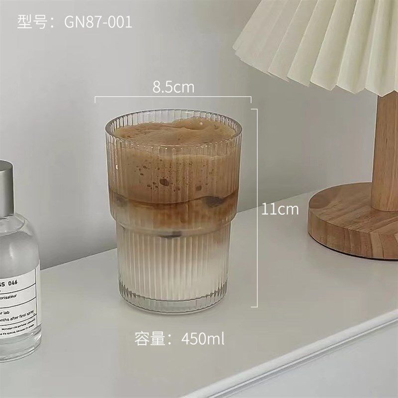 速发杯邮吸爱杯大肚杯可管水包带盖玻璃杯生家用果汁杯高颜值饮料