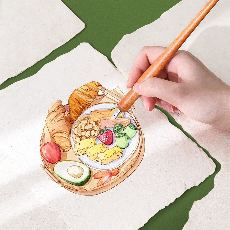 现货速发蘸水笔钢笔淡彩勾线笔绘画漫画木杆直杆复古艺术墨水沾水