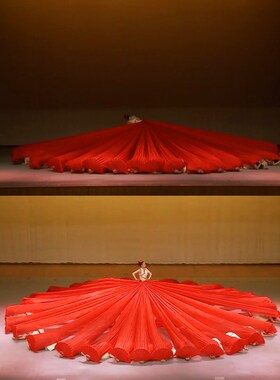 速发红色摇篮长绸扇加跳爱蹈扇长舞扇红色舞国广场舞秧歌扇广场舞