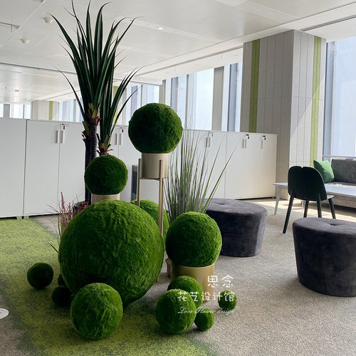 速发手工苔藓球设约意境高级感景观创意大堂圆简植物球摆球