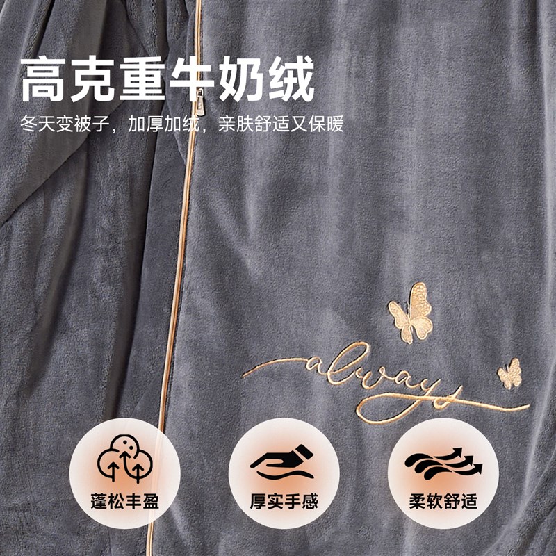 速发A类牛奶绒刺绣车载两用抱枕被2024新款小学生午睡枕头毯子二