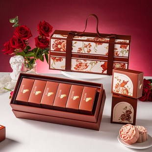 速发月饼空盒硬盒包装手冰皮广式苏式中秋4粒6送礼2024新款礼品盒