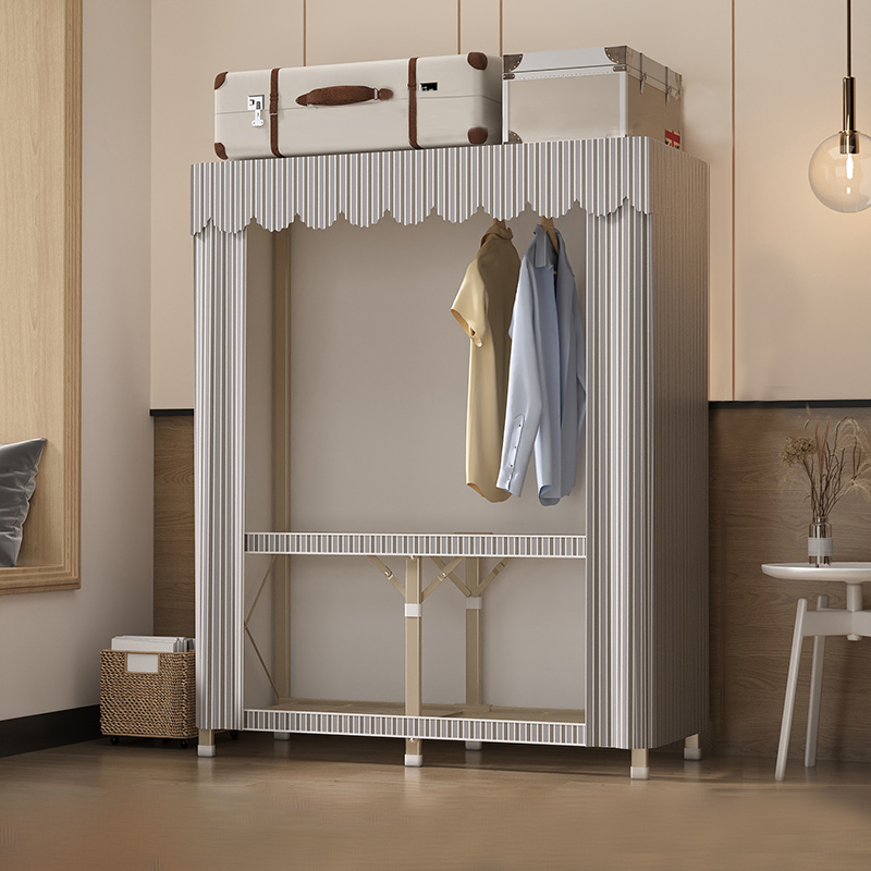 速发家用卧室折叠简易布衣柜免安装用柜房耐收纳柜子结实衣用衣橱