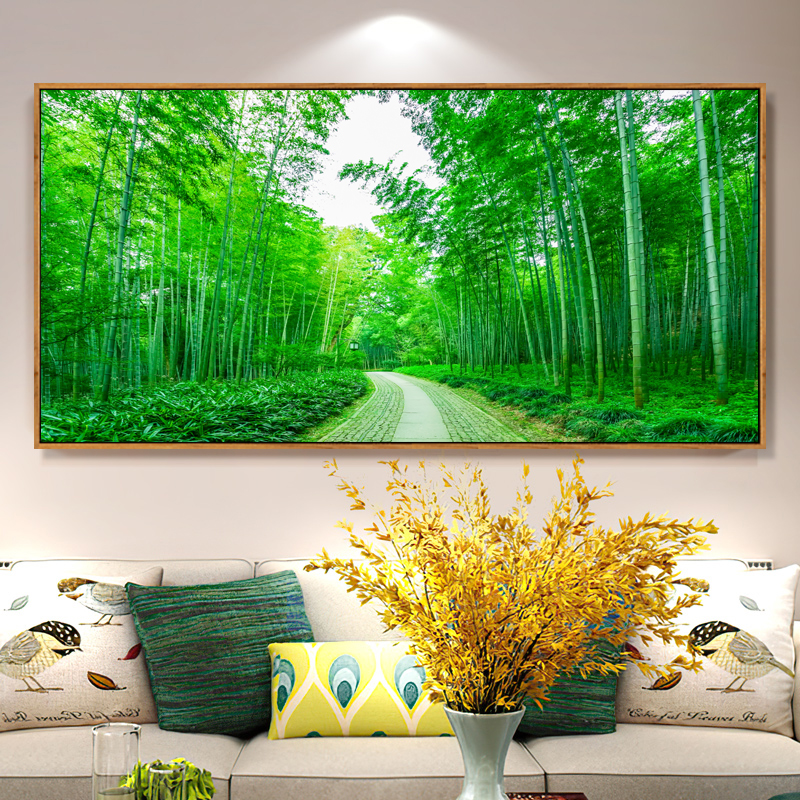 速发森林树木风墙画客清背景墙装饰画厅新大树挂画餐厅卧室景壁画
