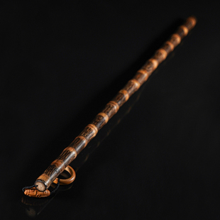 速发实金金丝竹戒尺竹子教鞭竹鞭文玩实竹心把件玉竹把玩件心丝竹