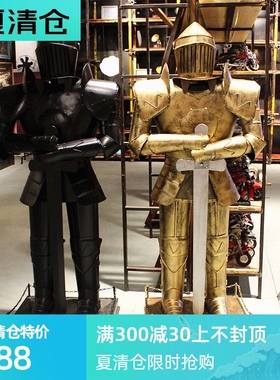 速发士古铁艺盔甲人武士哥特铠甲骑复模型 家吧酒居软装橱窗摆件