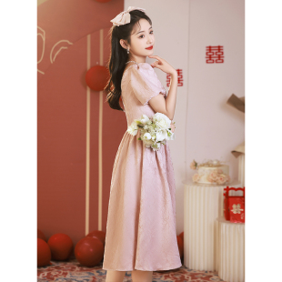 速发大码 孕妇遮肚订婚连衣裙粉色法服高端轻奢小众 敬新服酒娘礼式