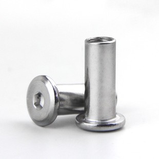 速发0角不锈钢大平头内螺4对锁螺母对接夹板六母家具螺丝配件母M6