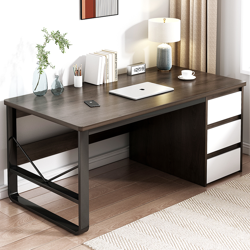 速发电写桌家用办公抽带桌屉书桌简约学生学习脑字桌椅组合工作台