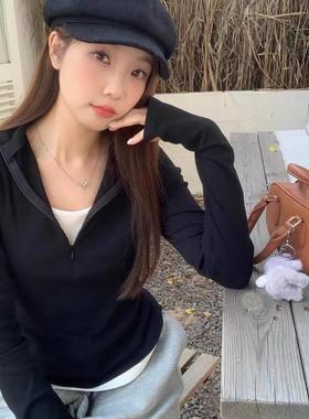 可可推荐E念家秋冬加绒假两件百搭打底衫1260白色均码灰色花灰